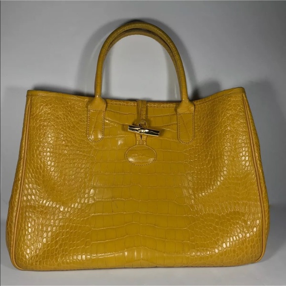 longchamp yellow leather bag